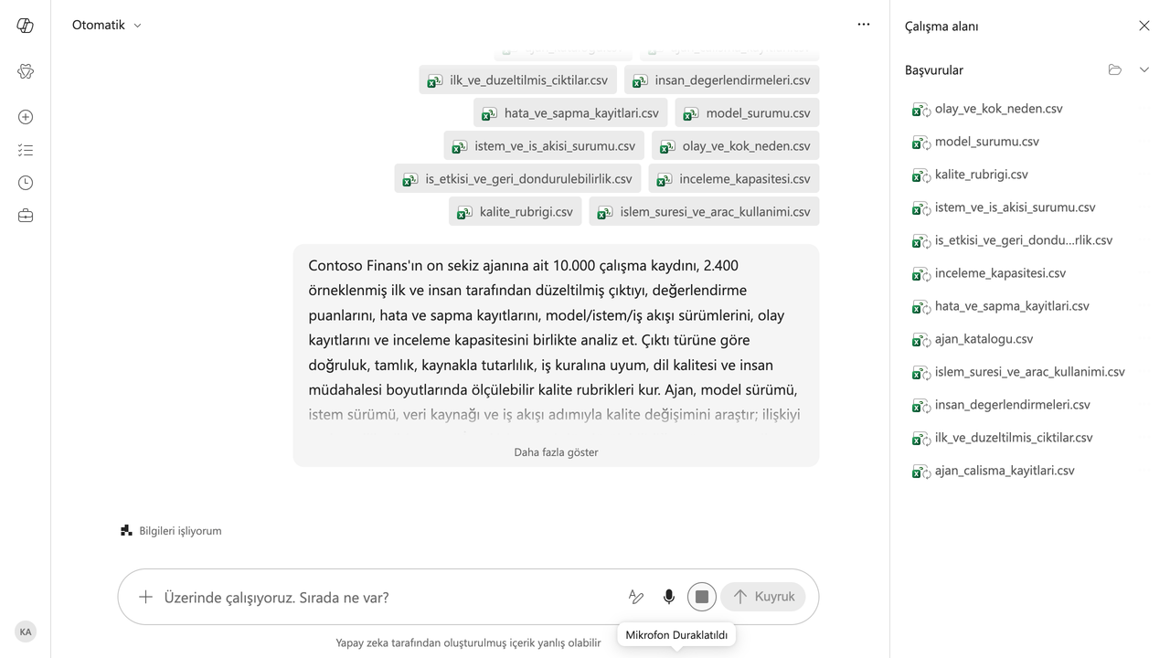2 · Plan: Görev gönderildi; 12 girdi listelenirken Cowork verileri işlemeye başladı.
