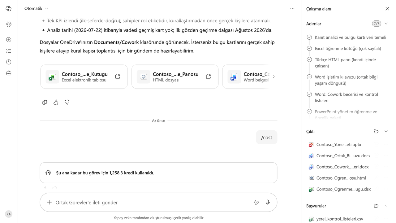 5 · Maliyet: /cost komutu bu görev için 1.258,3 kredi ölçtü.